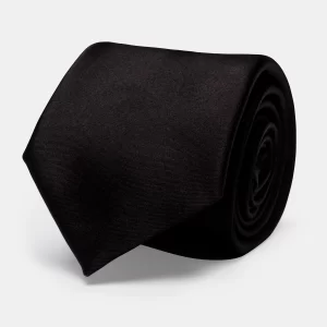 Silk Tie - Black Silk Twill Tie