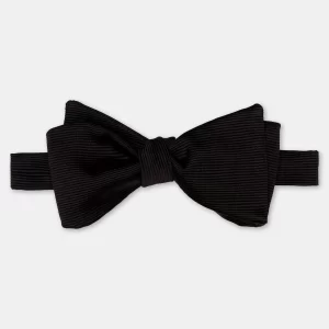 Silk Grosgrain Tie-it-Yourself Bow Tie - Black